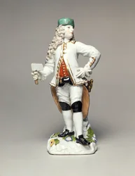 Augustus II de Sterke (1670-1733), als Commandant van het Korps van Saksische Zilvermijnwerkers, porselein, gemodelleerd door Johann Joachim Kandler (1706-75), Meissen, ca. 1750